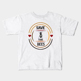 Save the Bees with Hearts, Love, Honeybees Kids T-Shirt